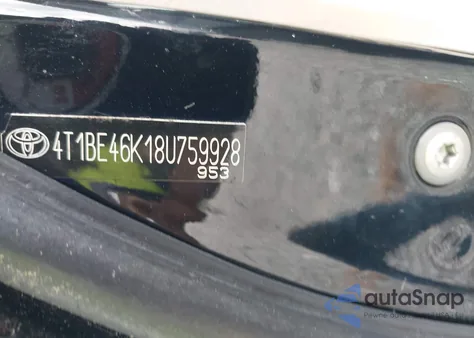 2008 Toyota Camry Le from USA, damaged, VIN 4T1BE46K18U759928
